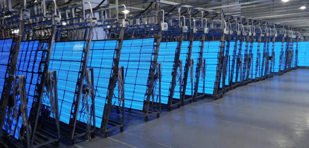 LED display panels in an ageing test area