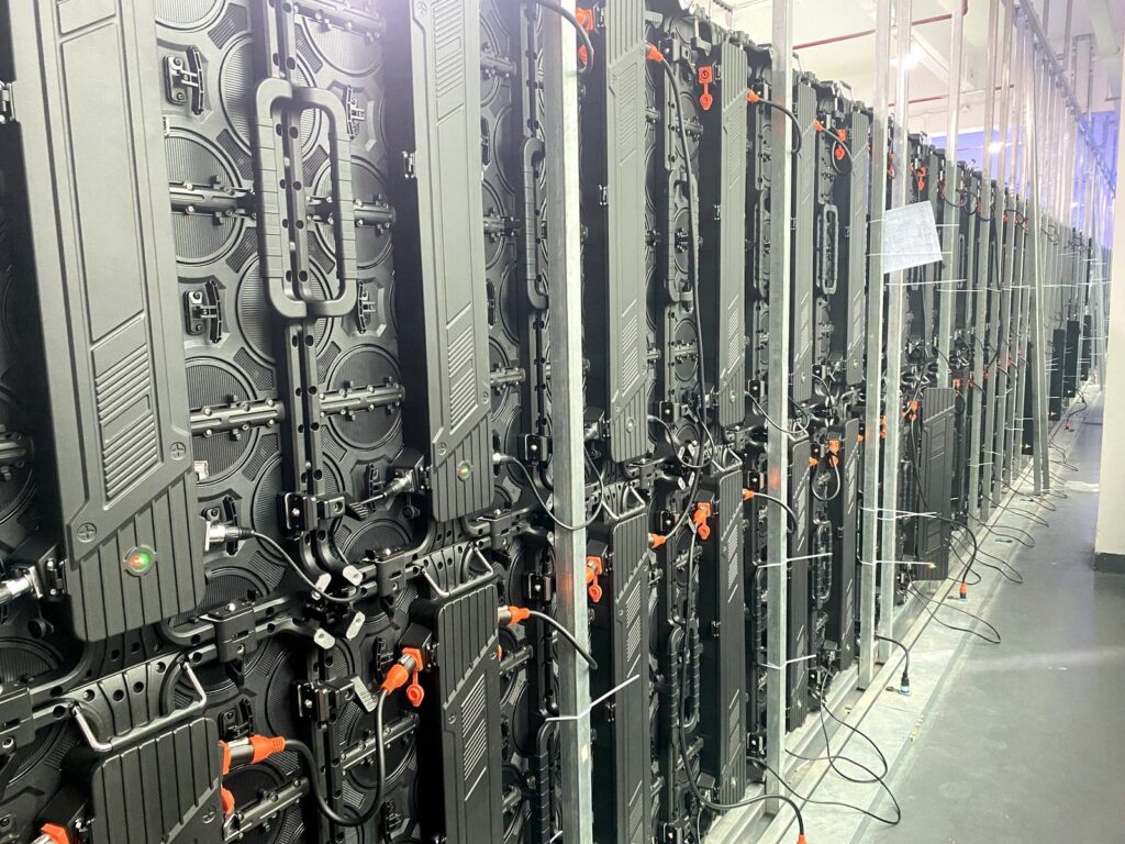 LED cabinet rear inspection on the ageing rack